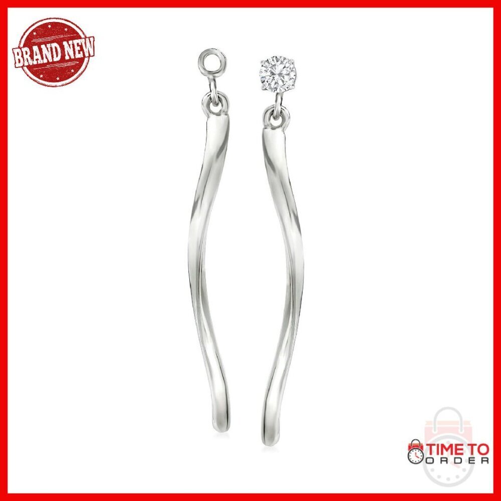 Sterling Silver Twisted Drop Earring Jackets, 1/4" Wide, Clip-On